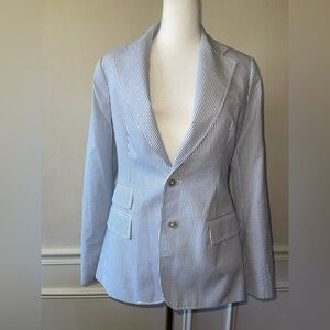 Ralph Lauren Light Blue Pinstripe Blazer Size 4